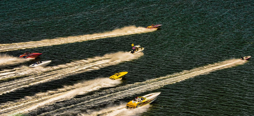 In poker runs and other recreational go-fast boat events, the best call is for one person to handle the driving and throttling duties. Photo courtesy/copyright Jay Nichols/Naples Image