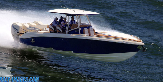 Bob Christi loves his 36-foot Statement center console, but that won't stop him from buying another go-fast boat in the near future. Photo courtesy/copyright Tim Sharkey/Sharkey Images.