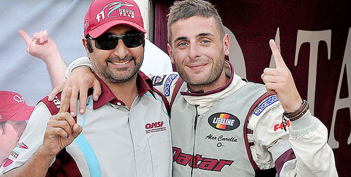 Three-time world champion Alex Carella (right) thanked his team, which is run by head of formula racing at the Qatar Marine Sports Federation (QMSF) Khalid bin Arhama Al-Kuwari, for his success this season.