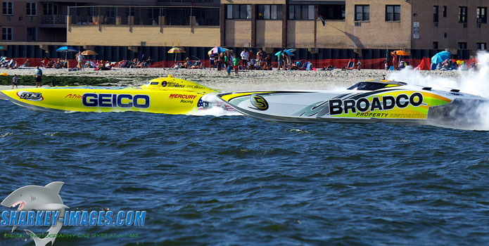 Miss GEICO and Broadco made the most of the limited time they had in OPA's New York race on Sunday. Photo courtesy/copyright Tim Sharkey/Sharkey Images.