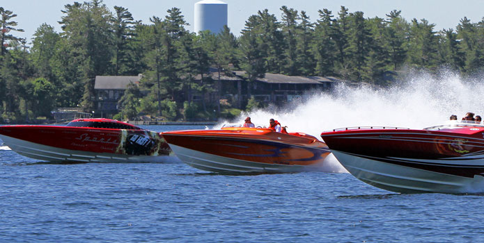 High-performance boats running in formation make for a classic image. Photo courtesy/copyright Rodney Olson.