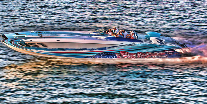 Go-fast catamarans don't get any more iconic than a Skater 46. Photo courtesy/copyright Jay Nichols/Naples Image.