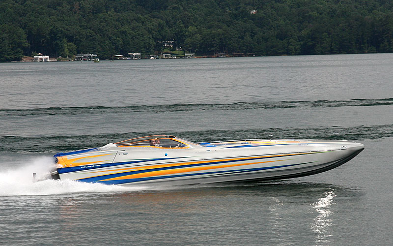 One of the Lanier Partners of North Georgia board members, Dan Jape and his wife, Kim, enjoyed the run in their Eliminator Boats 36 Speedster.