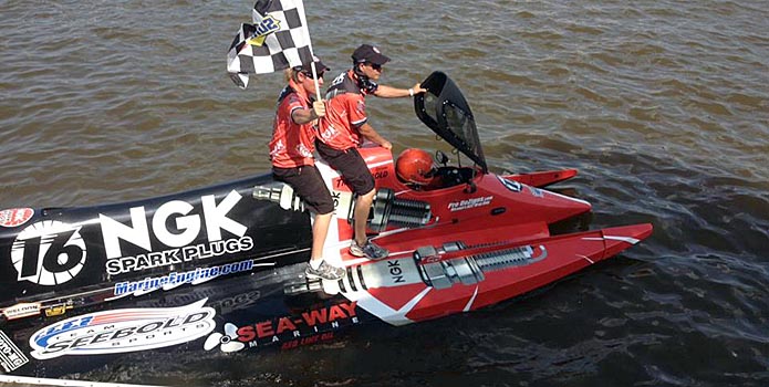 Tim Seebold earned his first US F1 Powerboat Tour win of the season in Bay City, Mich. Photo courtesy Seebold Sports