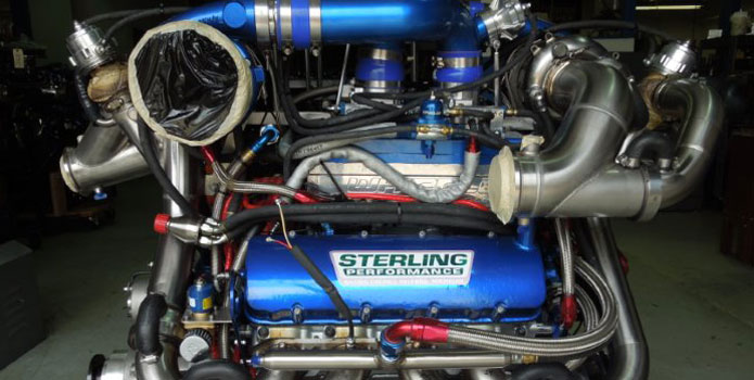 The first Sterling 1700 engine is ready to ship—the second is on the dyno today. Both should go out to TNT Custom Marine for installation in a 36-foot Skater cat tomorrow.