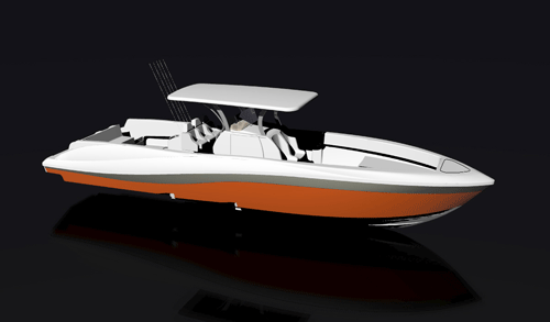 Artist's rendering of the 39' center console from Deep Impact.