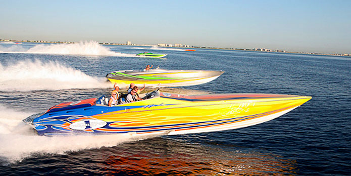 This year, 20 boats are set to make the trip to the Bimini Islands in the Bahamas Poker Run. Photo courtesy Florida Powerboat Club
