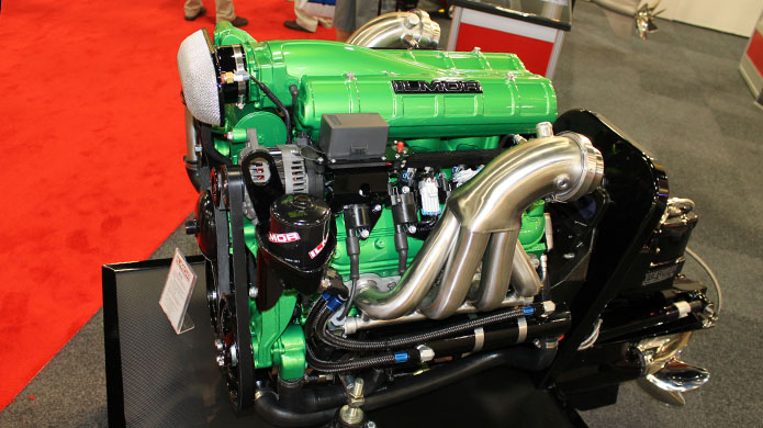 Ilmor's new 570-hp MV8 engine was dressed in lime-green paint.