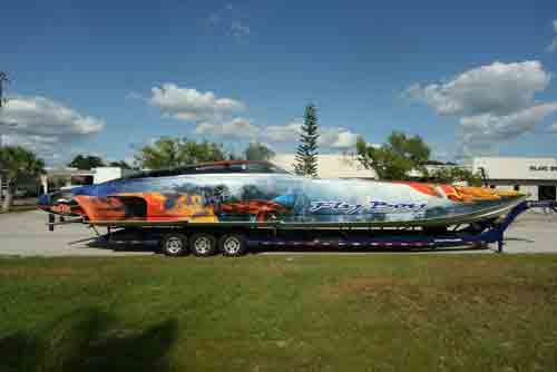 The turbine-powered cat will make its on-water debut at the Sunny Isles event this weekend.