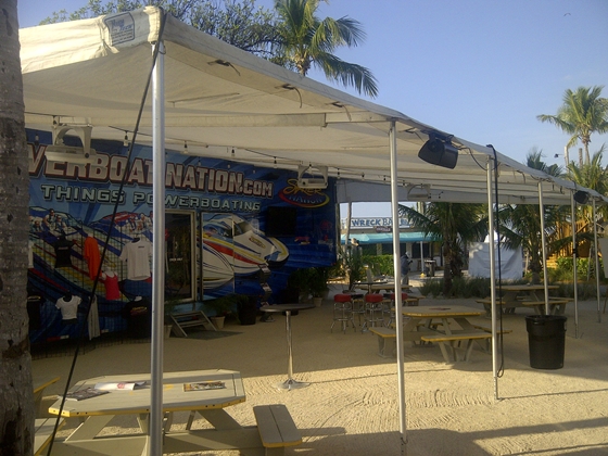 The Powerboatnation.com trailer captured in a quiet, early morning moment duirng the 2012 Miami Boat Show Poker Run.
