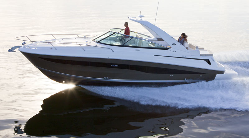Yes there really are two outboards powering this 37-foot cruiser from Sea Ray.