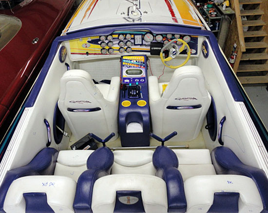 This Lip-Ship Performance edition Cigarette was one of the boats on display at the 2004 Miami International Boat Show.