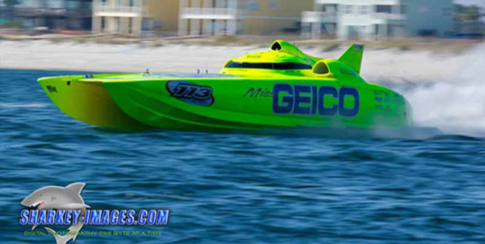GEICO Insurance and the Miss GEICO racing team reportedly will provide substantial media support for the race. Photo courtesy/copyright Tim Sharkey/Sharkey Images.