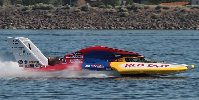 Kip Brown and Miss Red Dot, the Our Gang Racing team hydroplane, will be racing under the Spirit of Qatar colors next week at the Oryx Cup, the 2013 H1 Unlimited season opener.