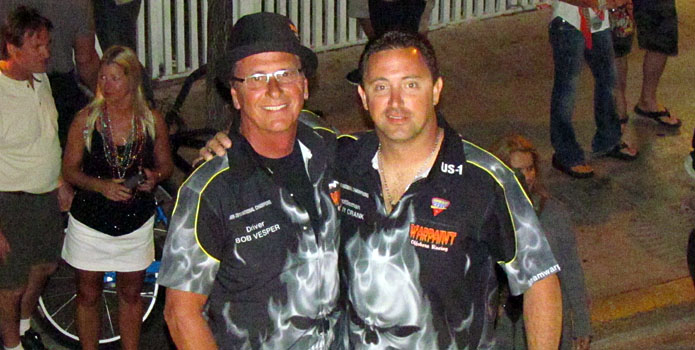 Because of Hurricane Sandy, which destroyed his shop, Danny Crank (right) won't be joining Bob Vesper in Team Warpaint at the Key West World Championships this week.
